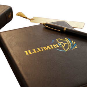 Illumin8 Scripture Journal – Gold‑Bordered